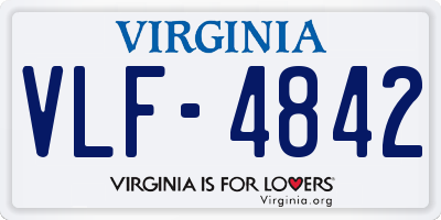 VA license plate VLF4842