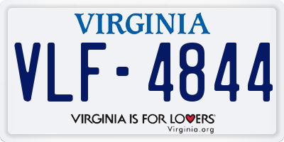 VA license plate VLF4844