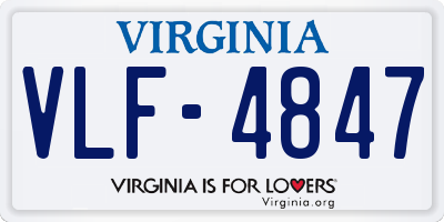 VA license plate VLF4847