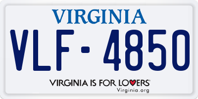 VA license plate VLF4850