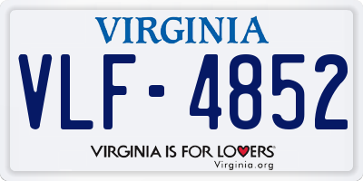 VA license plate VLF4852
