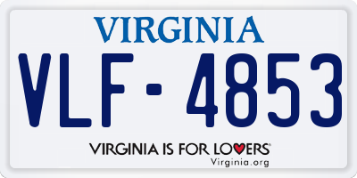 VA license plate VLF4853