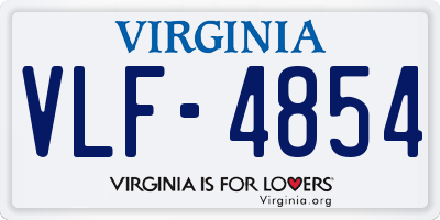 VA license plate VLF4854