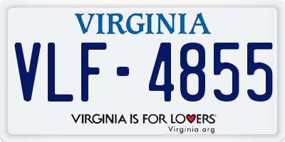 VA license plate VLF4855