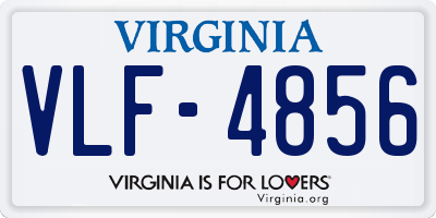 VA license plate VLF4856