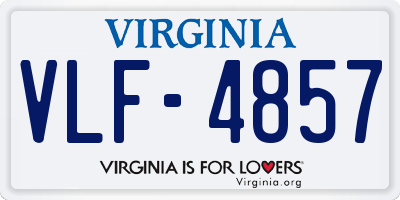 VA license plate VLF4857
