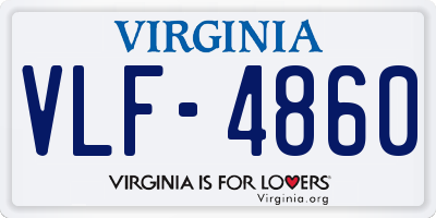 VA license plate VLF4860