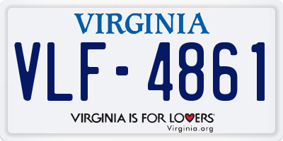 VA license plate VLF4861