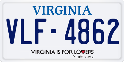 VA license plate VLF4862