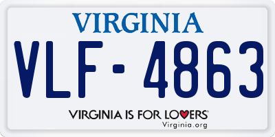 VA license plate VLF4863