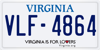 VA license plate VLF4864