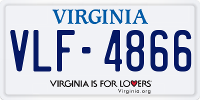 VA license plate VLF4866