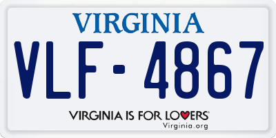 VA license plate VLF4867