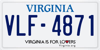 VA license plate VLF4871