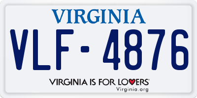 VA license plate VLF4876