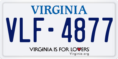 VA license plate VLF4877