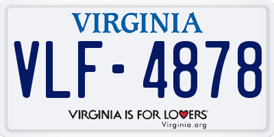 VA license plate VLF4878