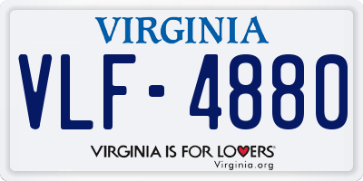 VA license plate VLF4880