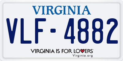 VA license plate VLF4882