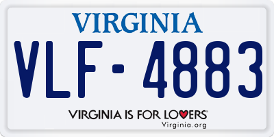 VA license plate VLF4883