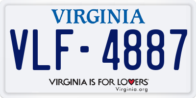 VA license plate VLF4887