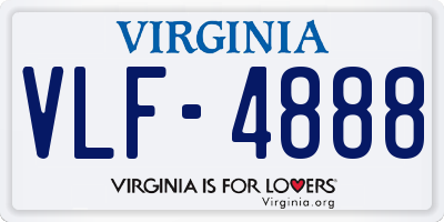 VA license plate VLF4888