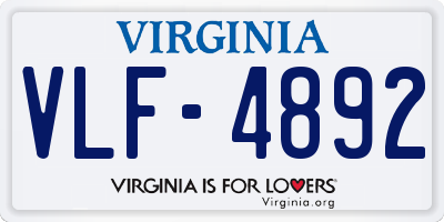 VA license plate VLF4892