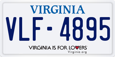 VA license plate VLF4895