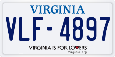 VA license plate VLF4897