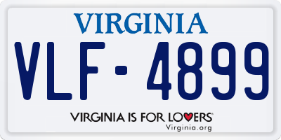 VA license plate VLF4899