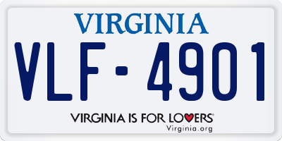 VA license plate VLF4901