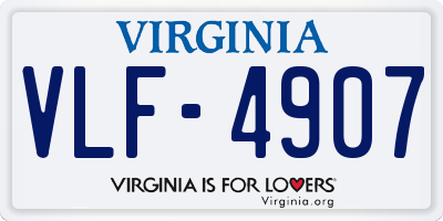 VA license plate VLF4907