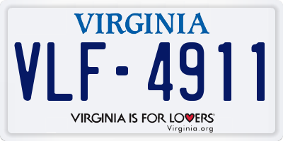 VA license plate VLF4911
