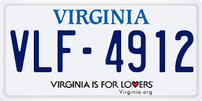 VA license plate VLF4912