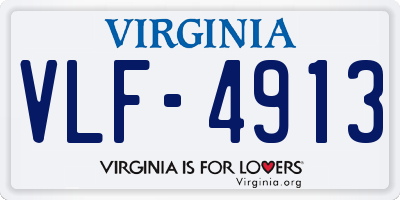 VA license plate VLF4913