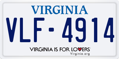 VA license plate VLF4914