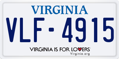VA license plate VLF4915