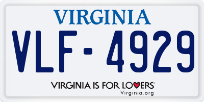 VA license plate VLF4929