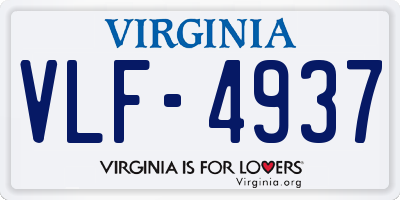 VA license plate VLF4937