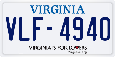 VA license plate VLF4940