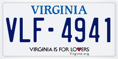 VA license plate VLF4941