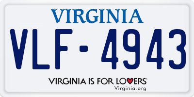 VA license plate VLF4943