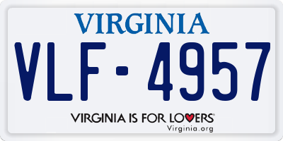 VA license plate VLF4957