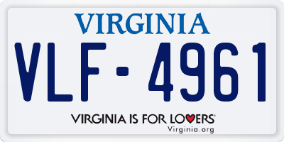 VA license plate VLF4961
