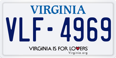 VA license plate VLF4969