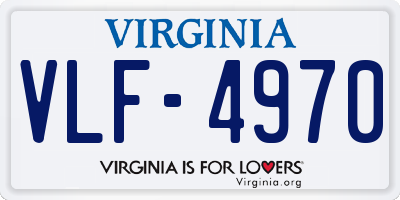 VA license plate VLF4970