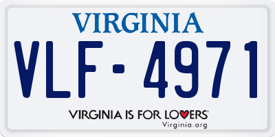 VA license plate VLF4971
