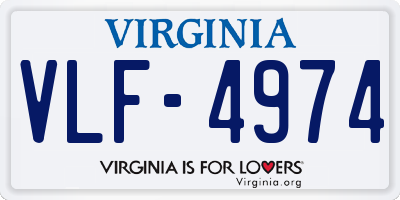 VA license plate VLF4974