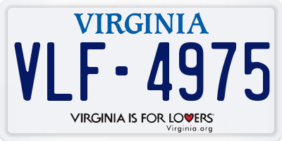 VA license plate VLF4975