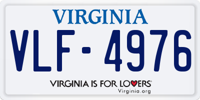 VA license plate VLF4976